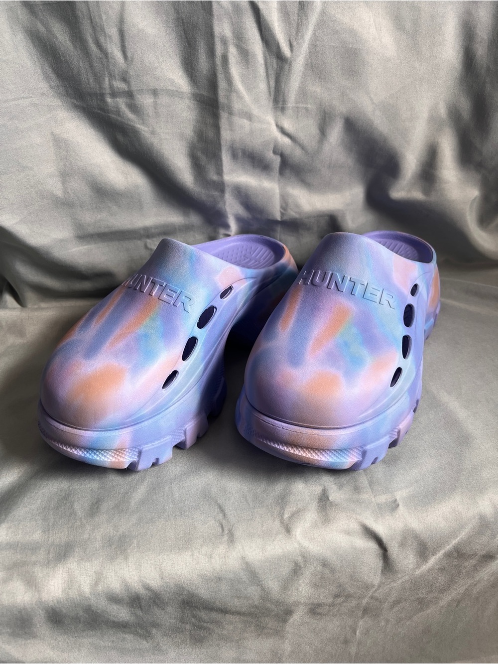 Hunter Bryce Tie-Dye Purple Mule Clog - Size 6